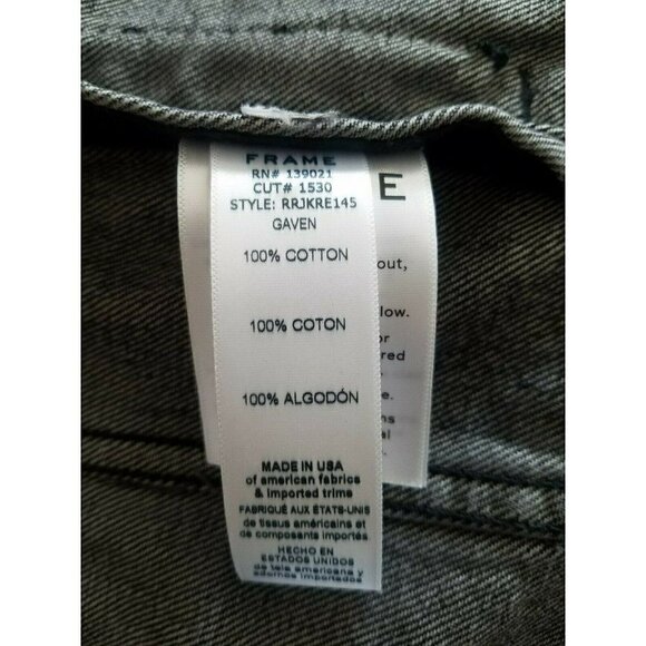 Women's FRAME Raw Edge Distressed Destroyed Denim Jacket (Gaven)  Black Size XS - Picture 7 of 7